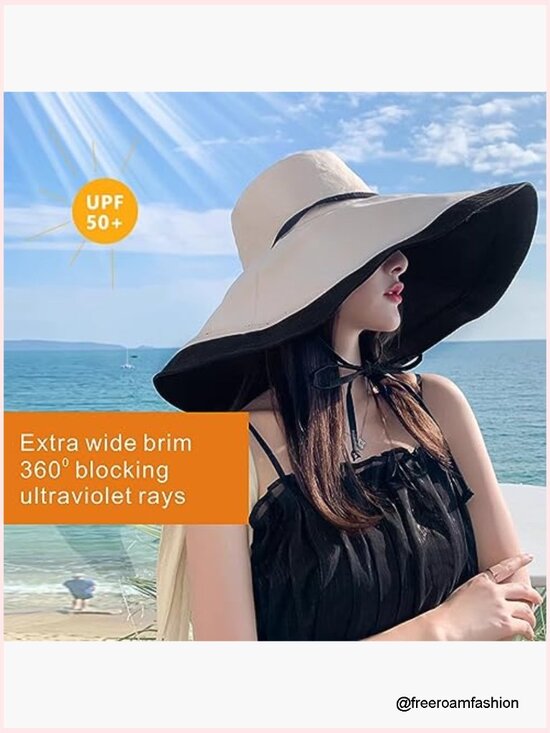 Packable Wide Brim Sun Hat with Chin Strap UV Protection main image 7